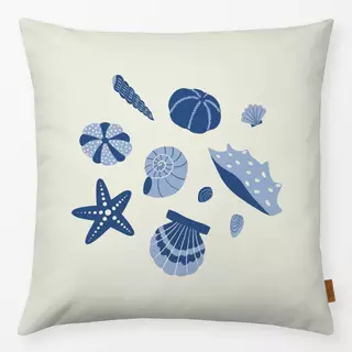 Kissen Muscheln Creme Blau