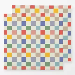Servietten Schachbrett Bunt