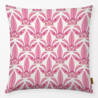 Kissen Palmenblätter und Blumen Pink
