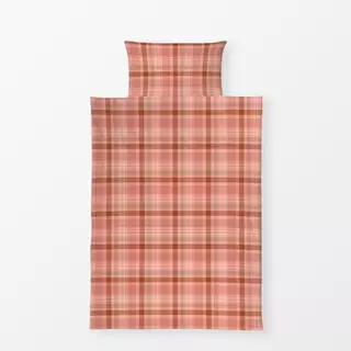 Bettwäsche Karo Tartan Rosa Braun
