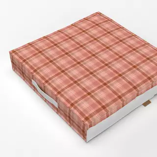 Bodenkissen Karo Tartan Rosa Braun