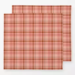 Servietten Karo Tartan Rosa Braun
