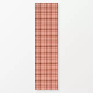 Tischläufer Karo Tartan Rosa Braun