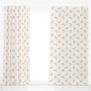 Dekovorhang Midsommar Blümchen Hellblau
