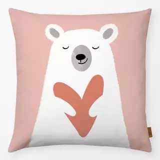 Kissen Love Baer Muster terrakotta