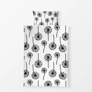 Bettwäsche Pusteblume schwarz/weiß