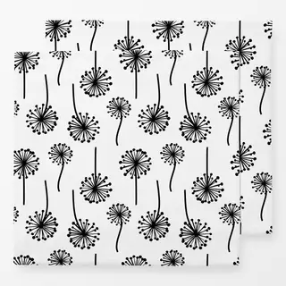 Servietten Pusteblume schwarz/weiß