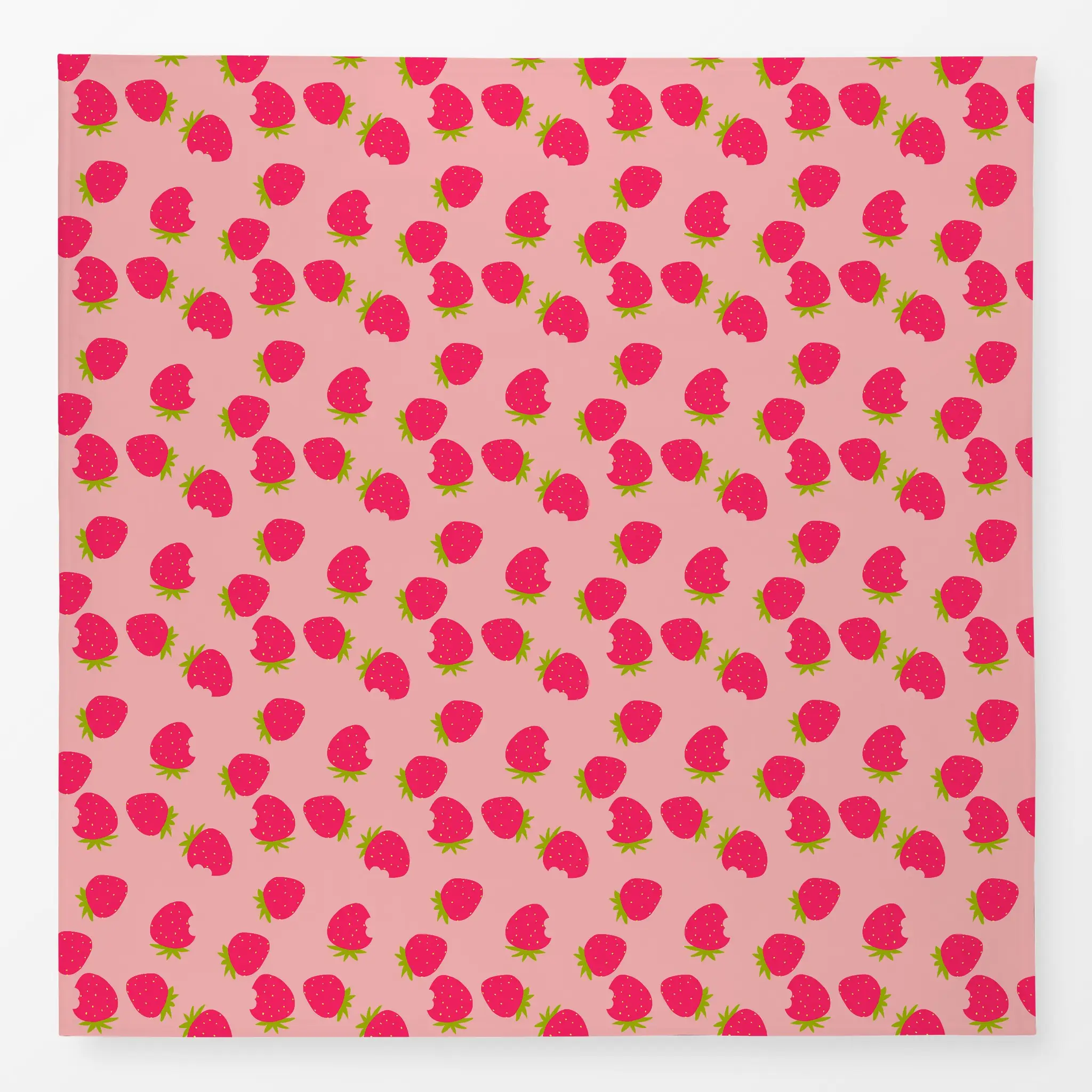 Tischdecke Erdbeeren Muster rosa, Früchte, Sommer, von Julia Reyelt
