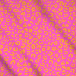 Meterware Leomuster orange pink
