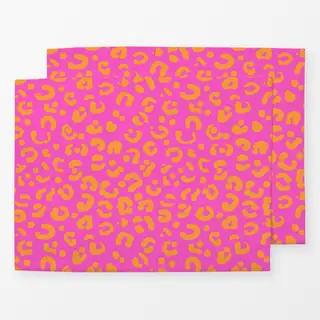Tischset Leomuster orange pink