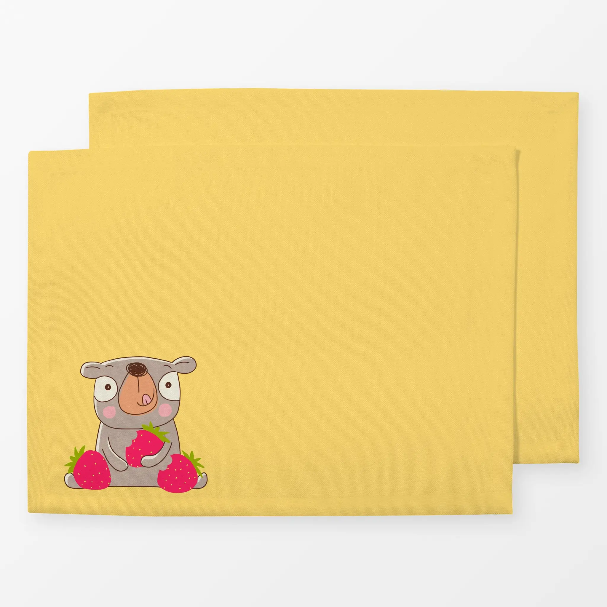 Tischset Erdbear Bernie Bear, Tiere, Früchte, fürs Kinderzimmer, von Julia Reyelt