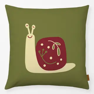Kissen Schnecke mit Pflanzen