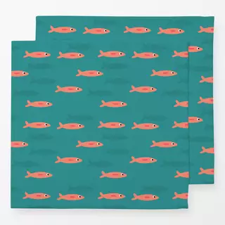 Servietten Fischmuster grün
