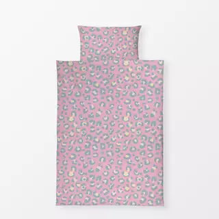 Bettwäsche Leopardenmuster rosa grau