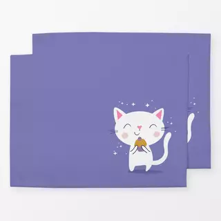 Tischset Blaubeer Katze lila