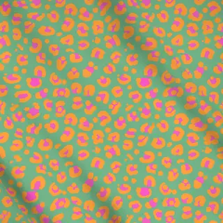 Meterware Leomuster guen orange pink