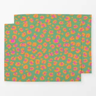 Tischset Leomuster guen orange pink