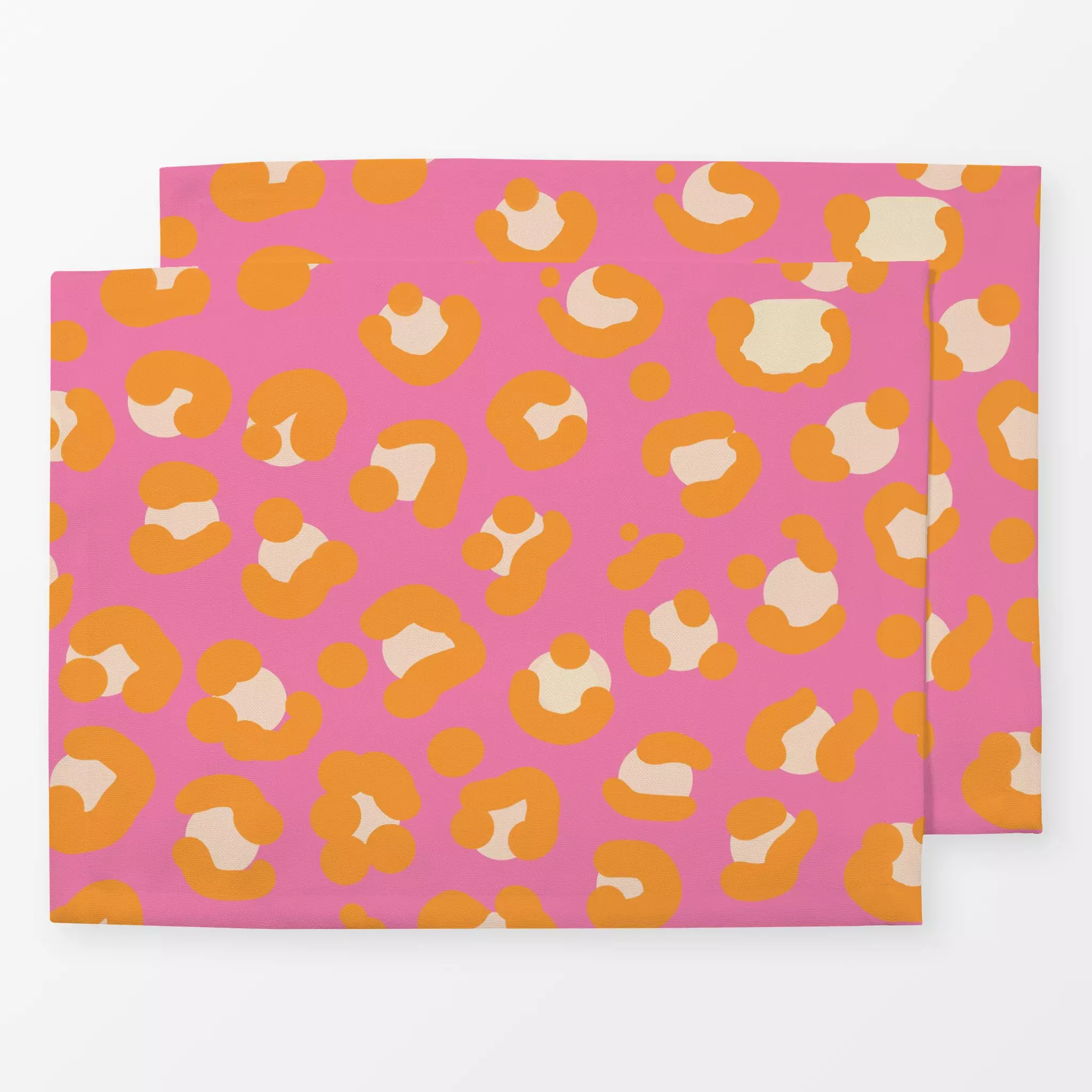 Tischset Leopardenmuster pink-orange, gemustert, von Julia Reyelt