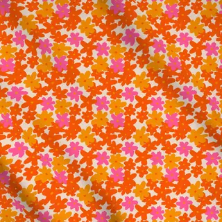 Meterware Flower muster pinkorange