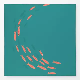 Tischdecke Fischschwarm