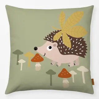 Kissen Igel im Herbst mit Pilzen