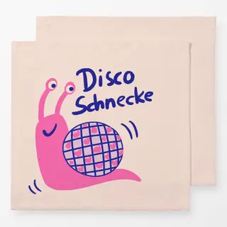 Servietten Disco Schnecke rosa