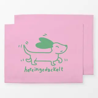 Tischset hereingedackelt comic