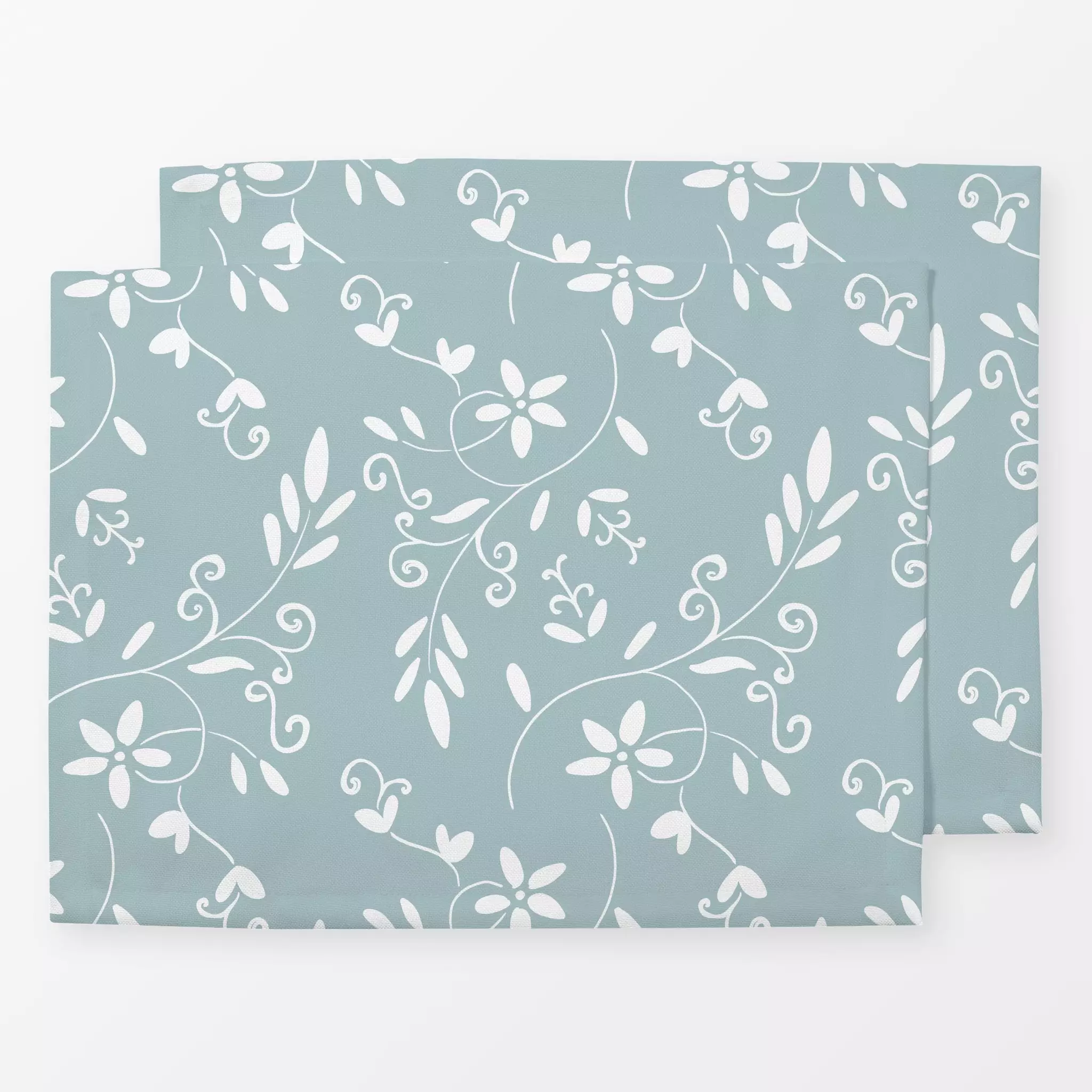 Tischset Flow blaugrau, Blumen, von Julia Reyelt