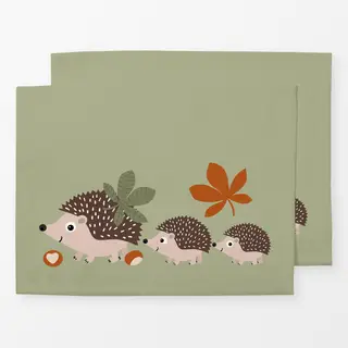 Tischset Drei Igelchen im Herbst 2