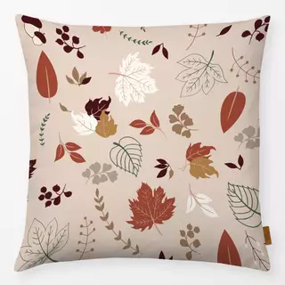 Kissen Autumn Leaves Pink Background