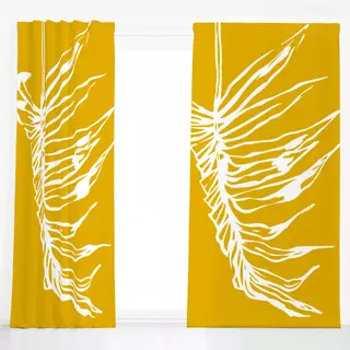 Dekovorhang Parlor Palm Leaf White