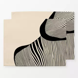 Tischset Schwarze Organische Linien 03