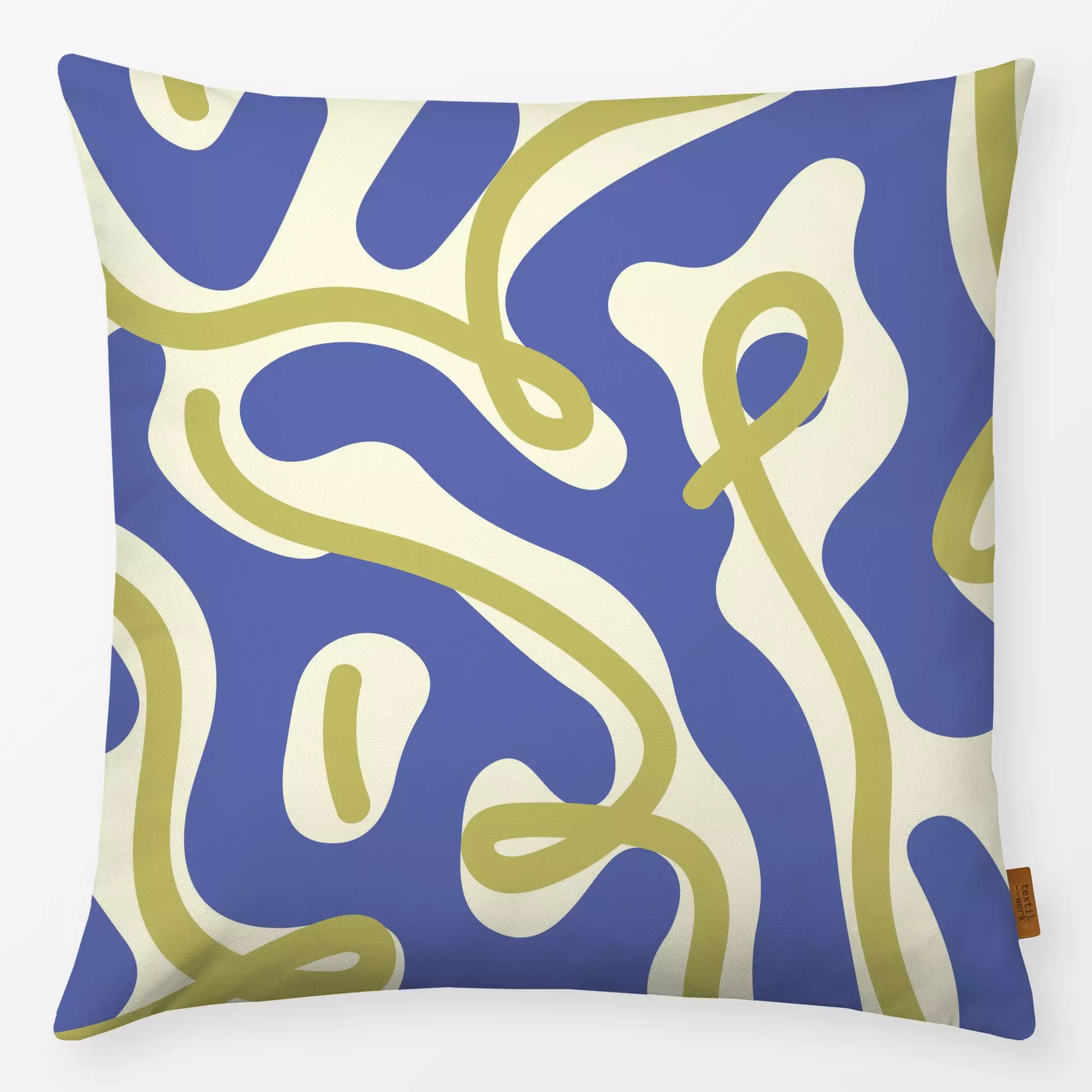 Kissen Farbfreude Script C 3 - Symbole & Muster - von „Primus Pattern"; minimal, Linien, abstrakt, Geometrisch, Sommer, line...