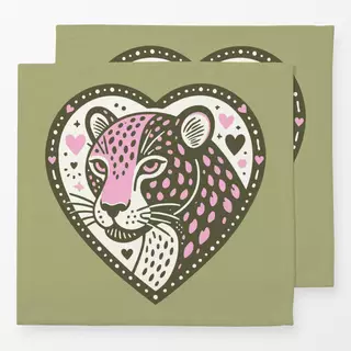 Servietten SAFARI Leopard Herz 1