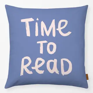 Kissen Lesen Spruch Blau Wendekissen