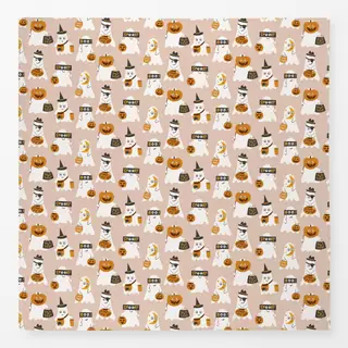 Tischdecke Cheeky Ghosts hellbraun beige