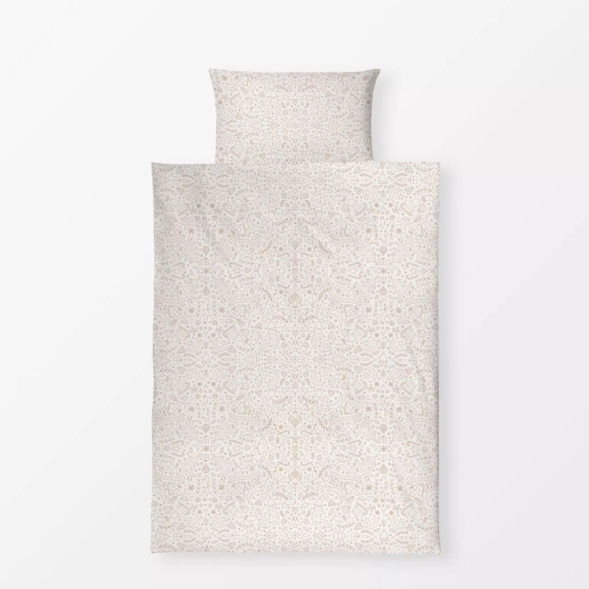 Bettwäsche Winter Icons light brown beige - Weihnachten, Winter, Symbole & Muster - von „Kathrin Woo"; Muster, Hygge, Weihna...