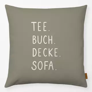 Kissen Tee Buch Decke Sofa Grün