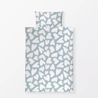 Bettwäsche Hearts blau beige