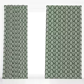 Dekovorhang Winter Floral beige dark green
