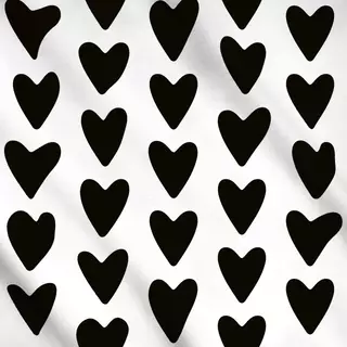 Meterware Hearts black and white