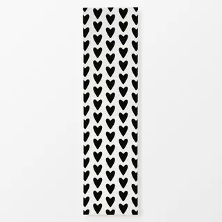 Tischläufer Hearts black and white