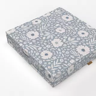 Bodenkissen Olivia Blumen naturals blau