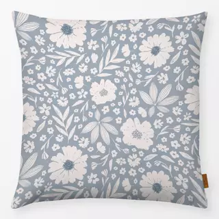 Kissen Olivia Blumen naturals blau
