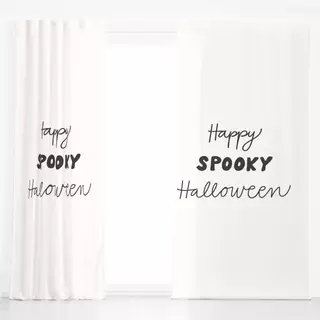 Dekovorhang Happy Spooky Halloween beige