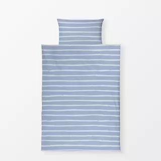 Bettwäsche Stripes Streifen white on blue