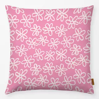 Kissen Blumen Muster Beige Pink
