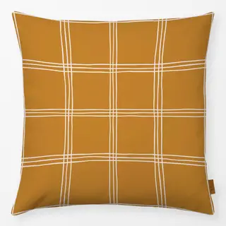 Kissen Karo Grid Muster Beige Gelb