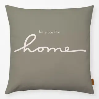 Kissen Home Spruch Beige Grün