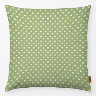 Kissen Herzen Muster grün beige